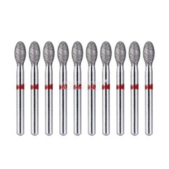 10Pcs Dental Diamond Burs FOOTBALL 379-023F FINE RED DEFEND Friction Grip