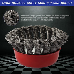 3 Pack Wire Wheel Brush for Angle Grinder, 4 Inch Wire Wheels for 4-1/2 Inch Ang