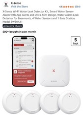 Wi-Fi Water Alarm System – 4 Sensors, App Control & 3-Year Battery New E42