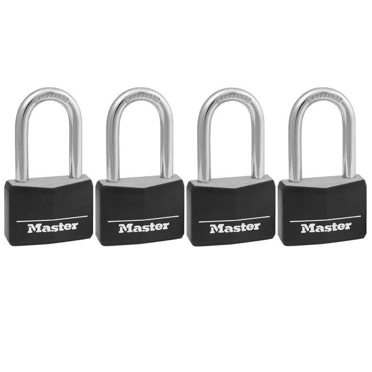 Master Lock 141QLF Covered Aluminum Padlock (4 PACK) Keyed Alike w/ Keys (NEW)