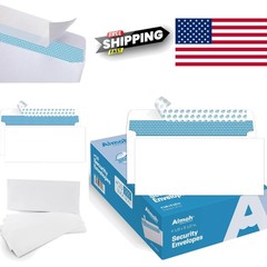 Security Self Seal Envelopes 4.125 x 9.5 Inches White 500 Count Quality