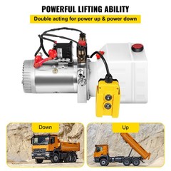 VEVOR 3 Quart 12V KTI Double Acting Hydraulic Pump with Manual Override