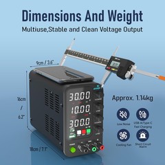 DC Power Supply Variable, 0-32V 0-10A Switching Bench Power Supply with Intel…