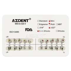 20 X AZDENT Dental Orthodontic Bracket Braces Mini Standard Roth MBT 018/022