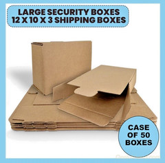 50 Pieces 10″ x 3″ x 12.5″ Corrugated Security Mailer Shipping Box