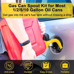 Yellow Flexible Pour Nozzles for Gas Cans – 5 Pack Compatible with 10 Gallons