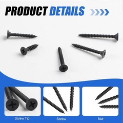 Complete 224-Piece Wood Screw Set – 8 Sizes, Perfect for Cabinets & Furniture