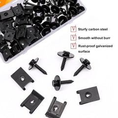 50PCS Universal M4.2 Fender Liner Screws U-Nut Clips Car Engine Splash Fasteners