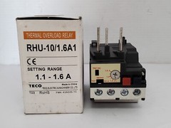TECO RHU-10/1.6A1 THERMAL OVERLOAD RELAY SETTING RANGE 1.1-1.6A NIB