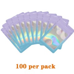 100 Holographic Mylar Foil Bags Smell Proof Resealable Zip Seal Pouches Gradient