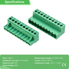 4Pcs 10 Pin 5.08mm Pitch DIY PCB Mount Screw Terminal Block Connector with 4P…