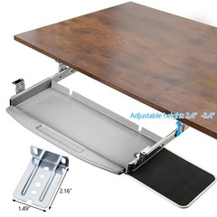 22″x27″ Steel Keyboard Tray Under Desk Drawer Sliding Pull Out w/360° Mouse Tray