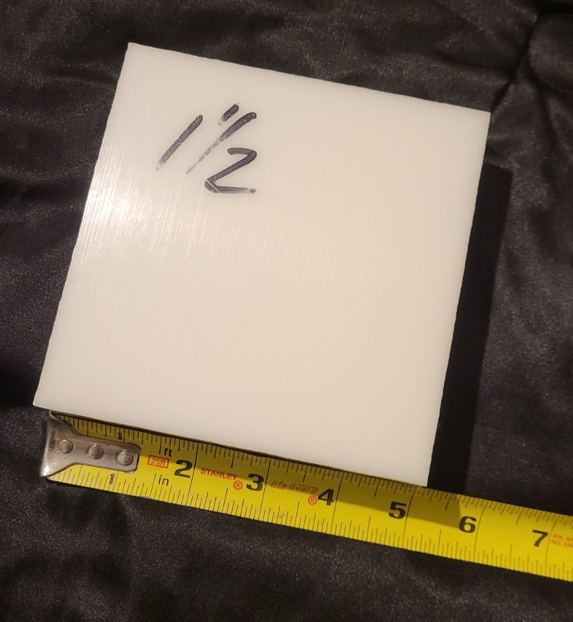 Natural White Delrin 1 1/2 x 5 x 5 (1 .500 x 5.000 x 5.000 INV#X-5