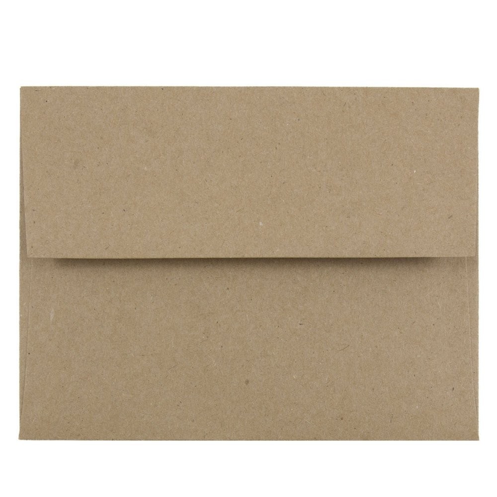 JAM PAPER A2 Premium Invitation Envelopes – 4 3/8 x 5 3/4 – Brown Kraft 100PK