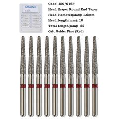 Dental Diamond Burs FG Round End Taper 856 850 Super Coarse Fine High Speed Burr
