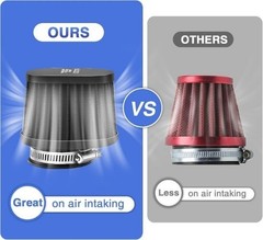 2PCS Motorcycle Air Filter Universal 60MM Replacement Engine Size: 2PCS(60MM)