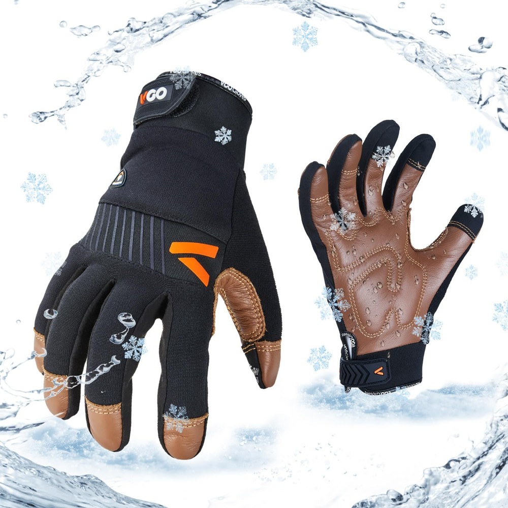 0c/32f Winter Pig Leather Work Gloves Cold Weather Waterproof Safety Work Gloves