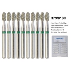 Dental Diamond Bur FG Round End Taper Football Flame Pear Coarse Fine High Speed