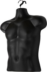 Torso Form Molded Man’s Shirt Frosted Fits S – L Hanging Male Mannequin Black