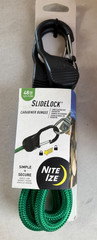 Qty of 3 – Nite Ize SlideLock Carabiner Bungee – 48 in. – Green BSL48-17-R3