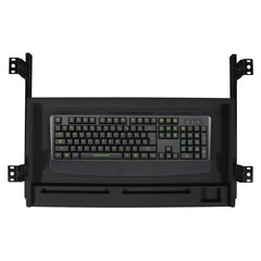 Under Desk Keyboard Tray Smooth Slide Out Space Saver Shelf w/ Pen Holder Office