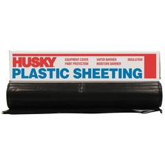 3.5 Mil 10 ft x 25 ft Black Plastic Sheeting Roll for Covering Protection Tarps
