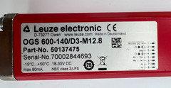 LEUZE ELECTRONIC OGS 600-140/D3-M12.8 P/N:50137475 OPTICAL GUIDANCE SENSOR