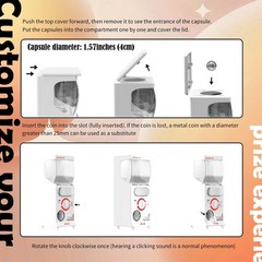 POZCMJM Capsule Vending Machine Kids Toys Mini 25 Cents White