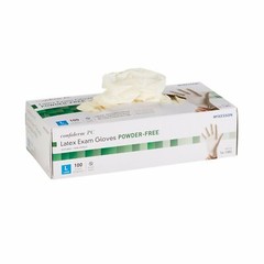 McKesson Confiderm Latex Exam Glove Standard Cuff Length LARGE 100 per Box