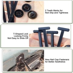 Black Universal Nylon Cable Tie Buckle Heavy Duty Self-Locking Universal Zip T
