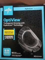 Box of 10 Optiview HydroCore MSCOVM6EP 6″ Round Sterile Dressing Exp 2-19-28