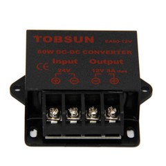 Voltage Regulator DC 24V to DC 12V 5A 60W Power Converter Step Down Buck Reducer