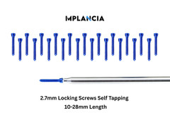 2.7mm Locking Self Tapping Screw 10-28mm Length w/ Drive 100 Pcs Titanium Set