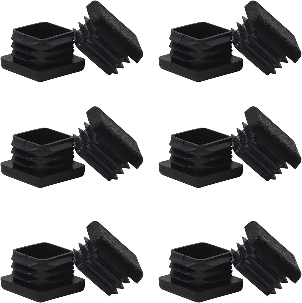 1″ 1×1 Square Tube End Cap Plastic Plugs 12Pcs, 1″x1″ 1 Inch Tubing…