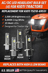 🌟Pro Series 4-Pc LED Headlight Bulb Set for Kioti NS4710 NS5310 NS6010 ⬆️Visibi