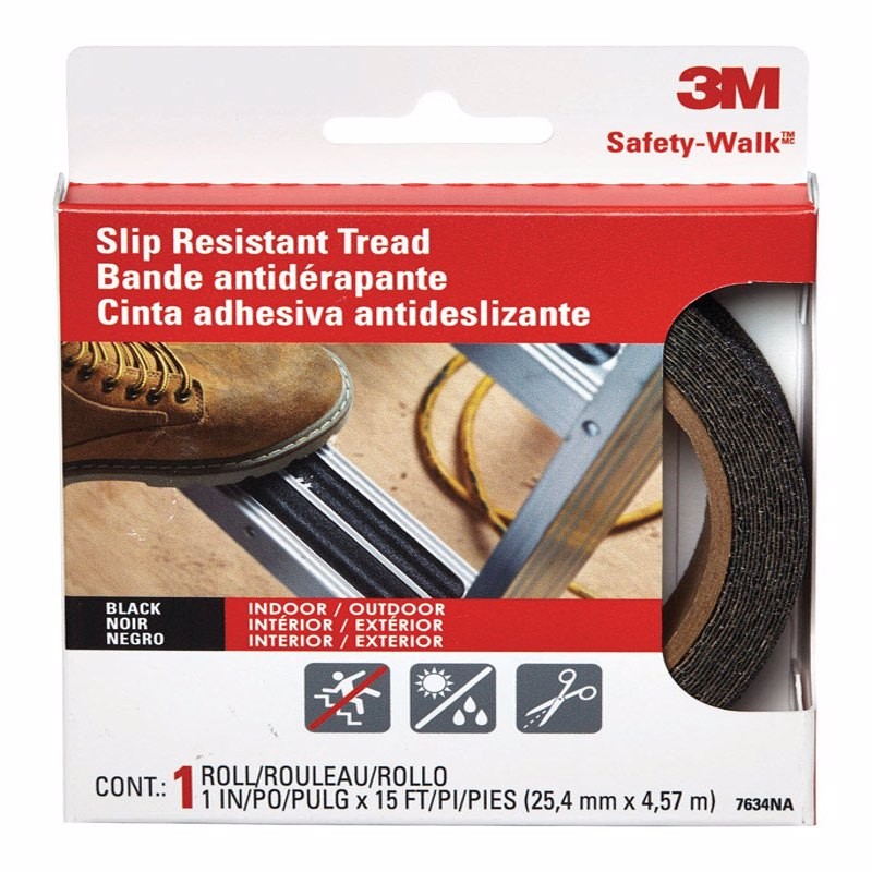 3M 610B-R1X180 Black Safety-Walk Anti-Slip Tape 15 L ft. x 1 W in.