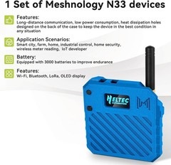 Heltec ESP32 LoRa V3 Bluetooth Board+Battery+915MHz Antenna+N33 Meshtastic Case