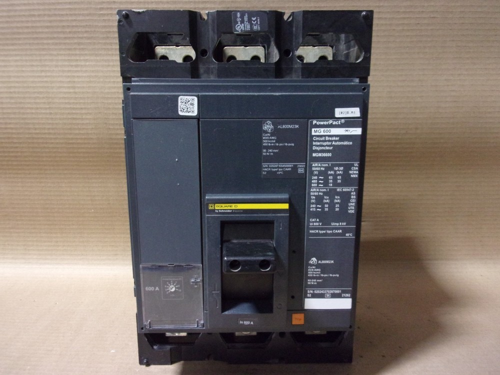 SQUARE D MGM MGM36600 3 POLE 600 AMP 600V CIRCUIT BREAKER MGL36600