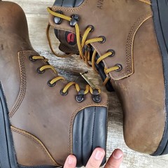 Avenger Reflex Mid Mens Work Boots Sz 9 Brown Black Leather Lace-Up Safety *read