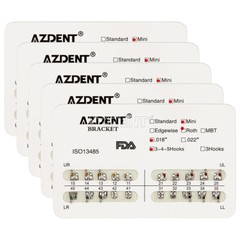 Dental Orthodontic Bracket Braces Mini Roth/MBT Slot .022/.018 3-4-5 Hooks USA