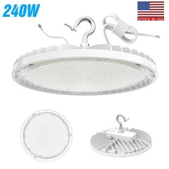 KUKUPPO 240W UFO LED High Bay Light Dimmable Factory Warehouse Shop Light 5000K