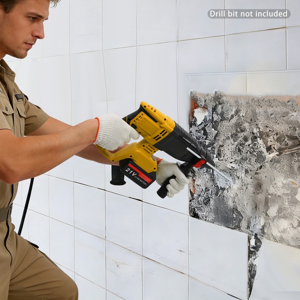 Brushless Hammer Drill,800W Battery-powered Hammer Drill,Hammer Drill w/ 4 Modes
