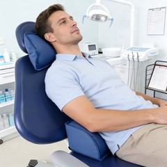 Dental Chair Accessories Memory Foam Headrest & Lumbar Support Pillows Dark Blue