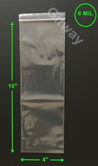 4″ x 10″ Heavy Duty 6 MIL Resealable Zip Top Lock 4×10″ FDA Clear Plastic Bags