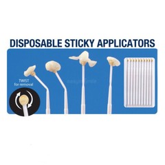 60Pc Dental Lab Disposable Sticky Applicators With Adhesive Tip 10cm Micro Brush