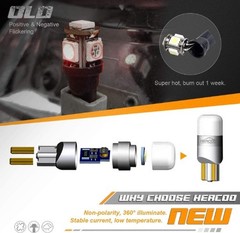 T10 White LED License Plate Light Bulbs 1-3030-SMD Compatible with Super Duty Ra