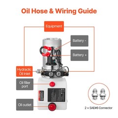 1.6kW DC 12V Hydraulic Pump 4Qt Reservoir 3200 PSI Max