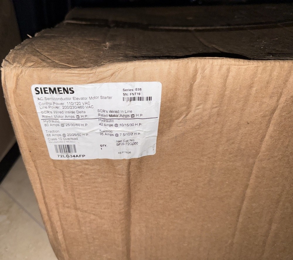 SIEMENS Elevator Motor Starter 72LG34AFP