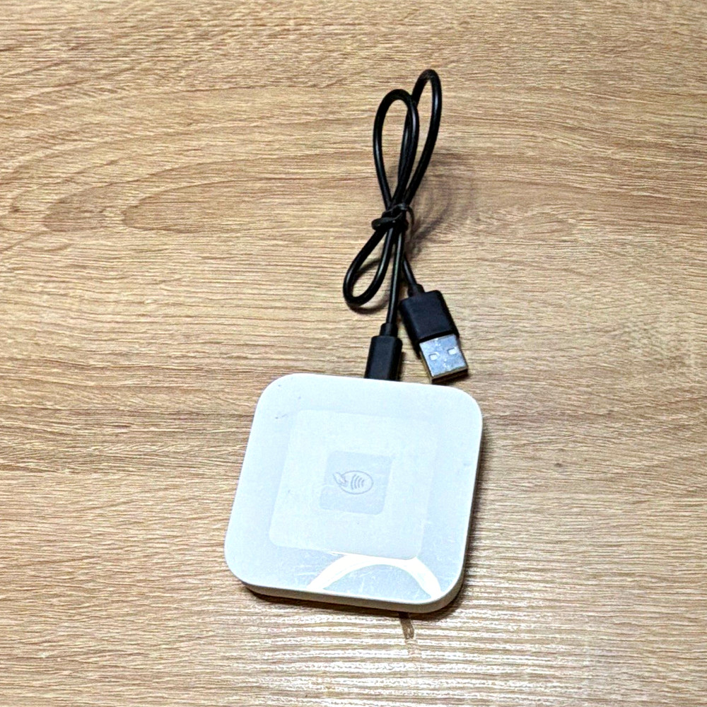 USB Wired Square Contactless RFID/NFC Card Reader Pad, White