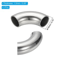 PATIKIL 3pcs 90 Degree Mandrel Bend Elbow, 3/4″ OD Steel Exhaust 3/4 inch